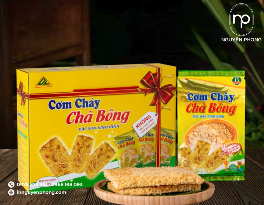 Mẫu hộp đựng cơm cháy chất ivory